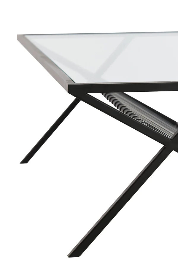 Light & Living Ezra Coffee Table in Clear Glass and Matt Black - Image 7