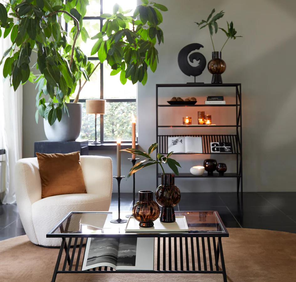 Light & Living Ezra Coffee Table in Clear Glass and Matt Black - Image 8