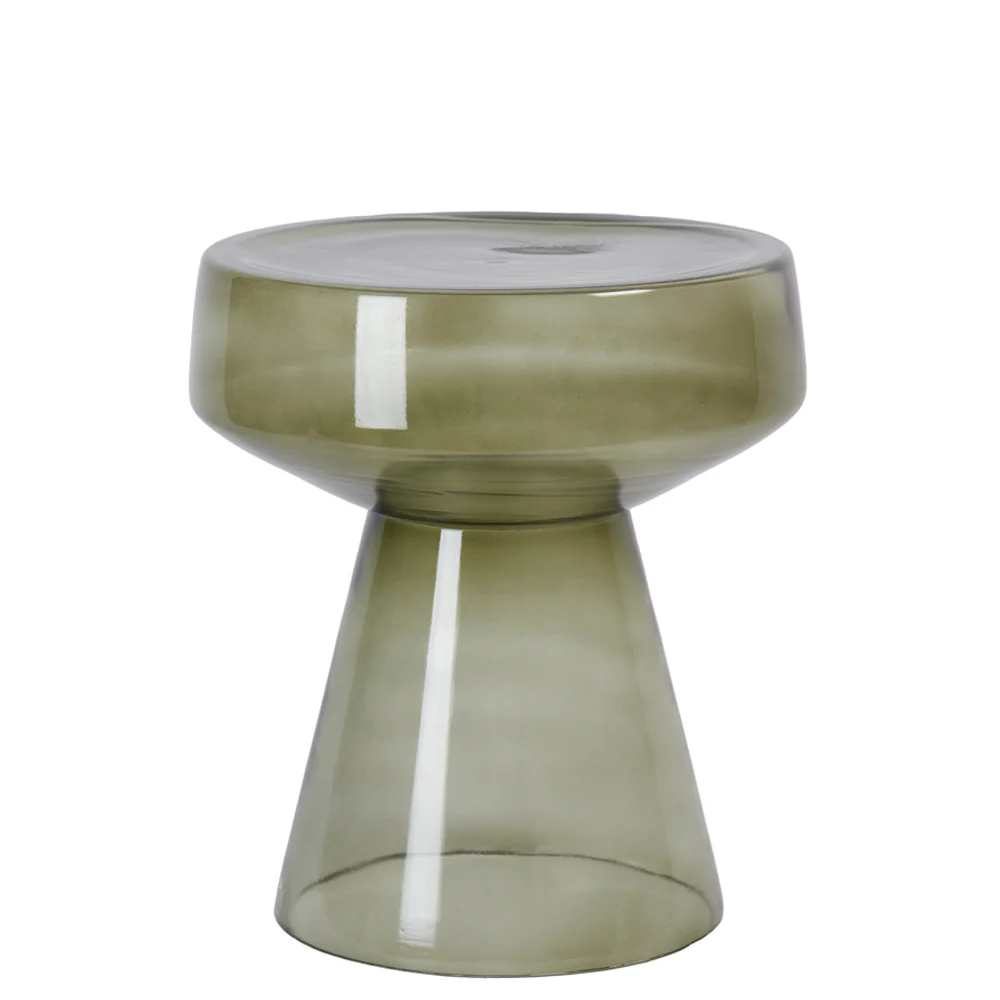Light & Living Dakwa Side Table in Grey-Green Glass – Excess Stock
