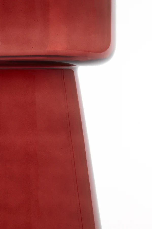 Light & Living Dakwa Tall Side Table in Burgundy Glass - Image 4