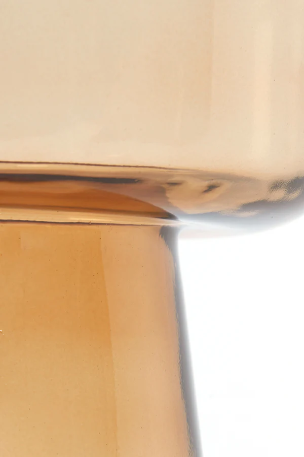 Light & Living Dakwa Tall Side Table in Ochre-Yellow Glass - Image 4