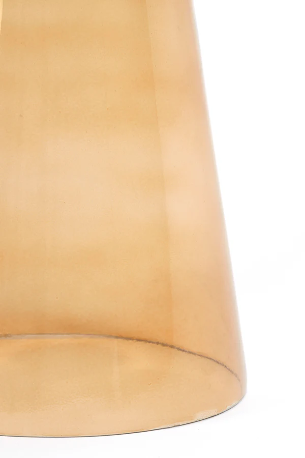 Light & Living Dakwa Tall Side Table in Ochre-Yellow Glass - Image 5