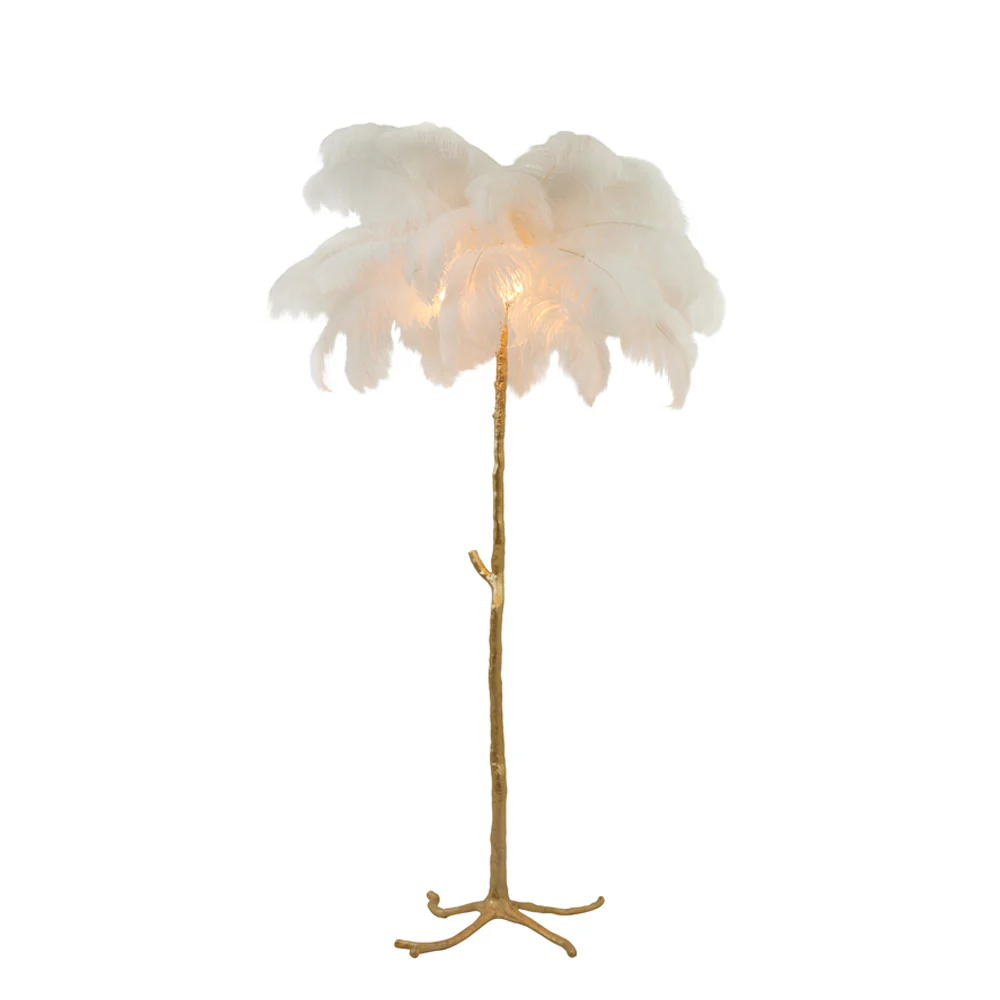 Light & Living Feather Floor Lamp – White - Image 2