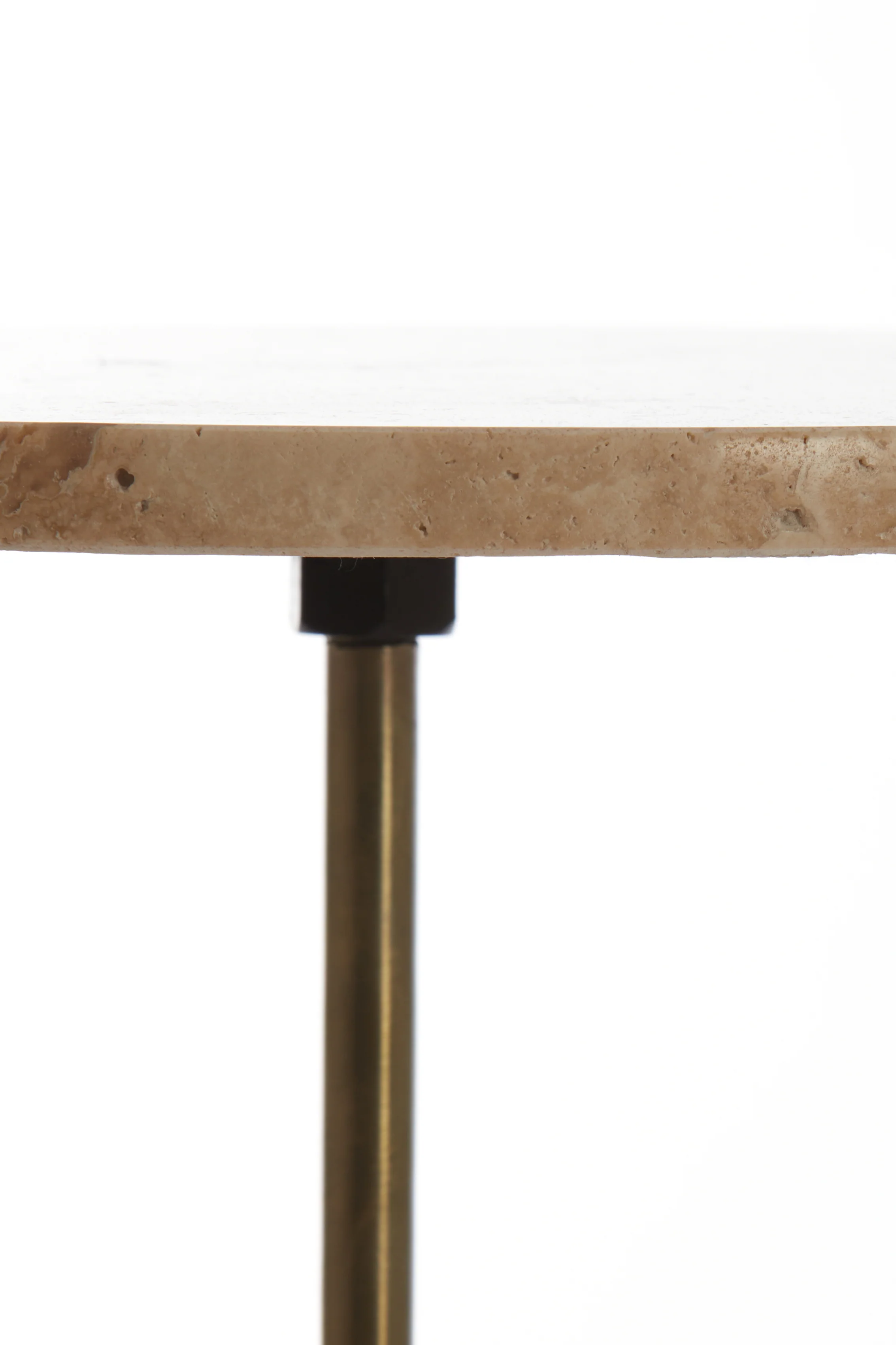 Light & Living Gimi Side Table in Antique Bronze and Cream Travertine - Image 5