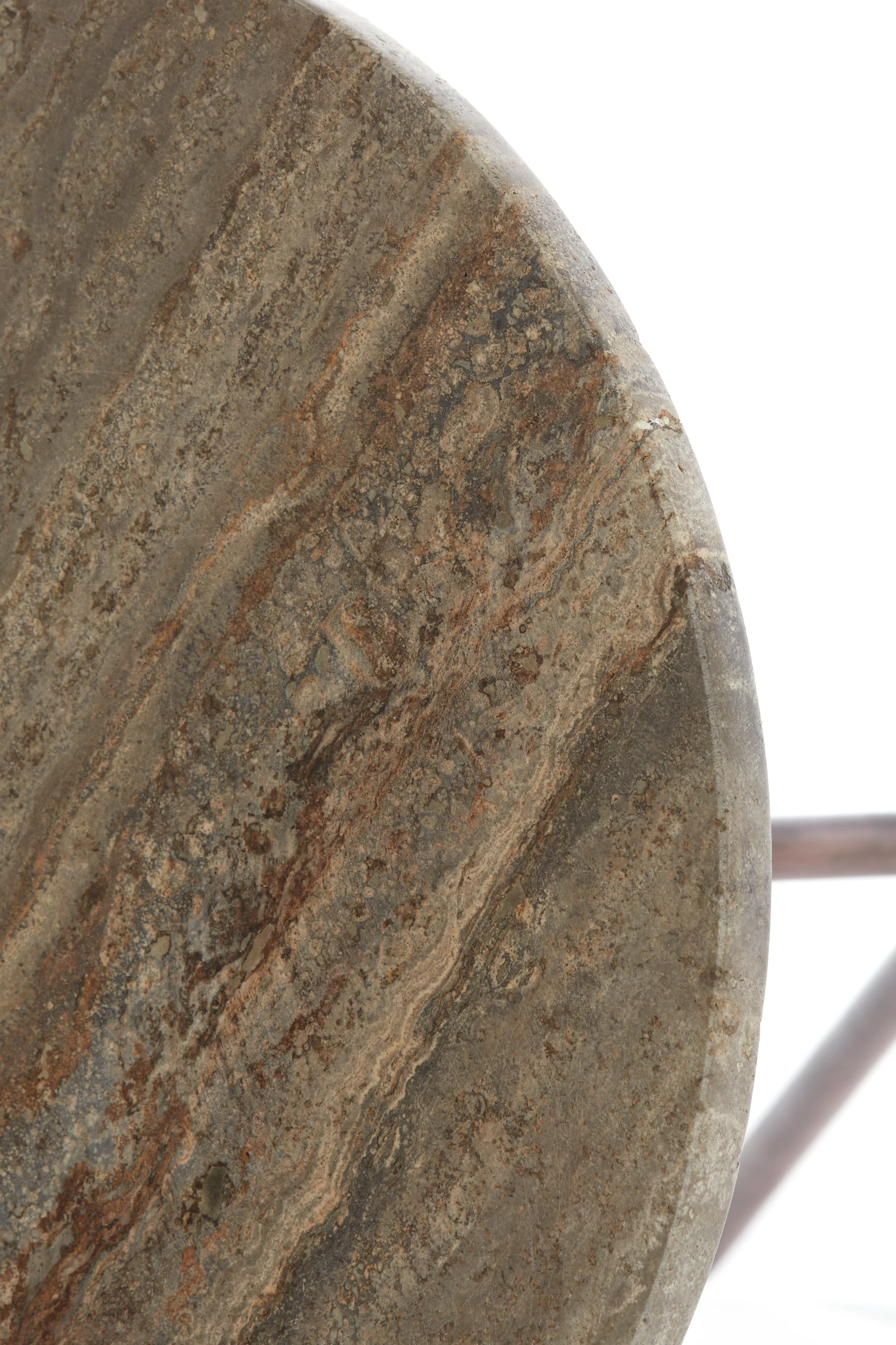 Light & Living Kimi Side Table in Dark Bronze and Brown Travertine - Image 5