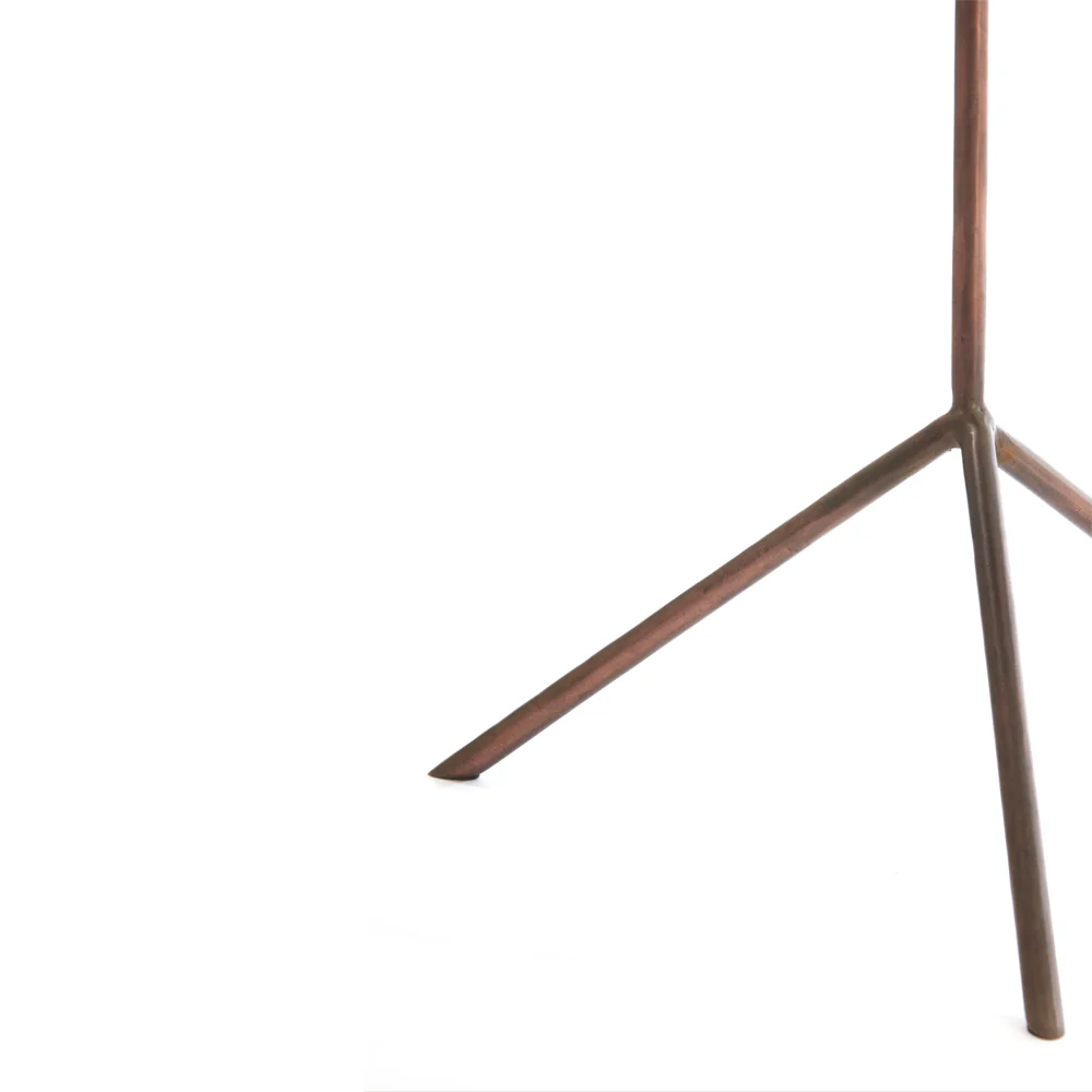 Light & Living Kimi Side Table in Dark Bronze and Brown Travertine - Image 8
