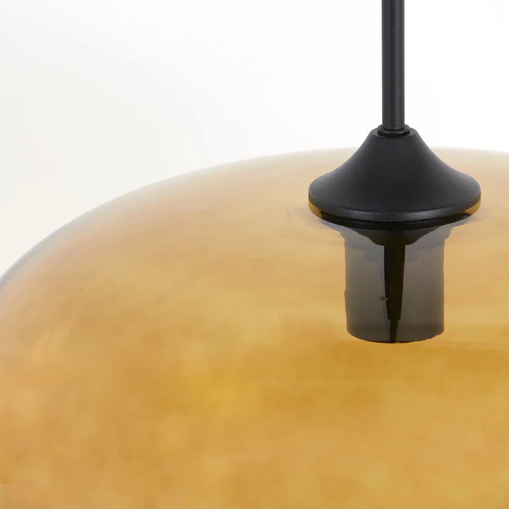 Light & Living Mayson Hanging Lamp in Matt Black and Brown Glass – 10 Lights - Image 5
