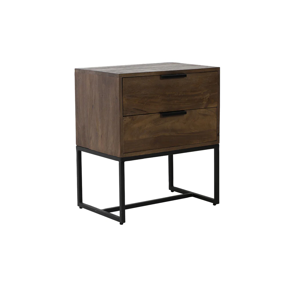 Light & Living Meave Bedside Table in Dark Brown Wood - Image 2