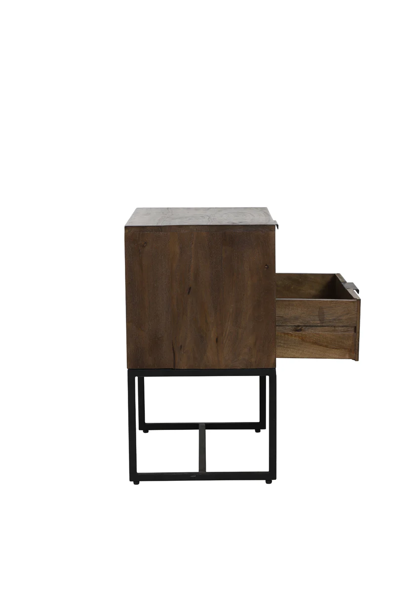 Light & Living Meave Bedside Table in Dark Brown Wood - Image 5