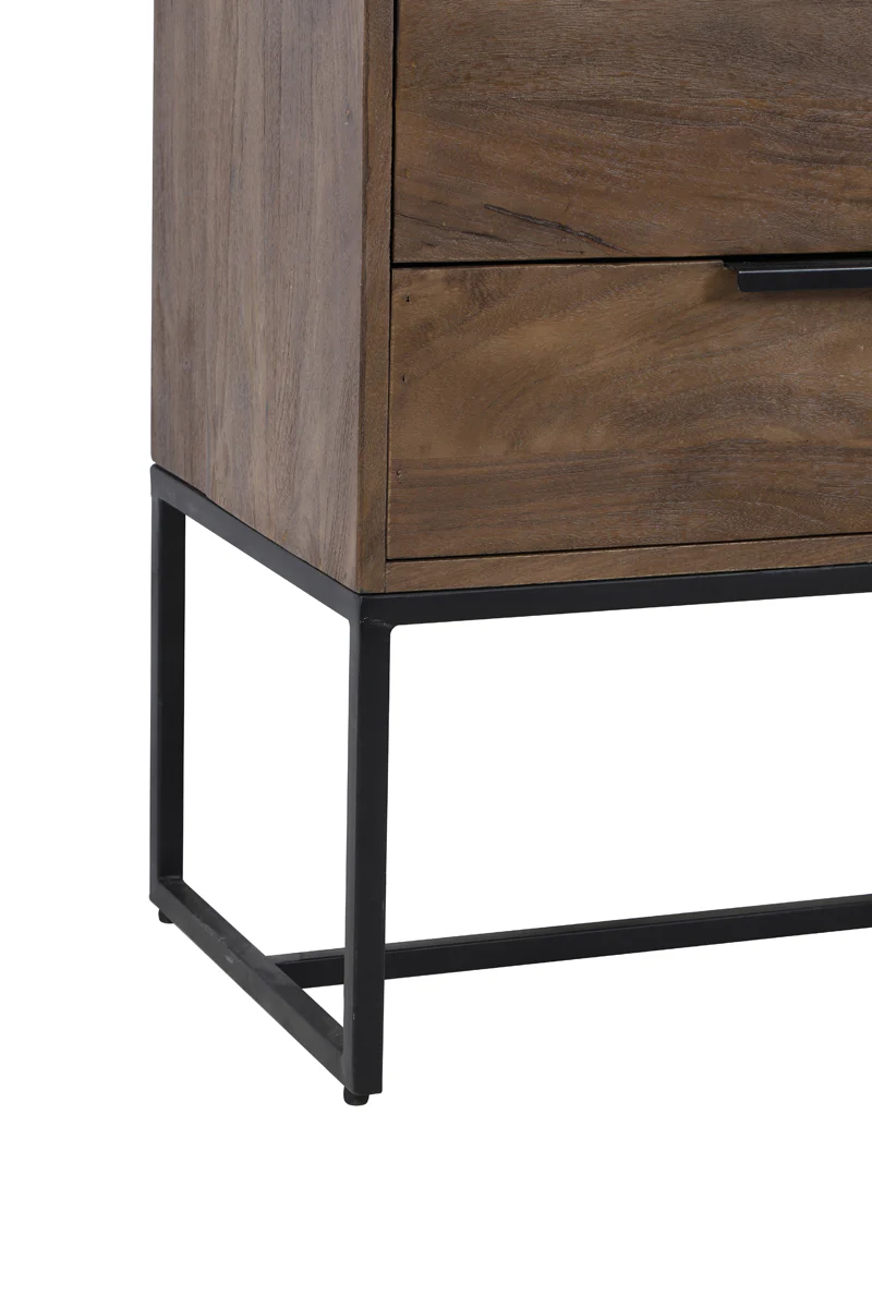 Light & Living Meave Bedside Table in Dark Brown Wood - Image 8