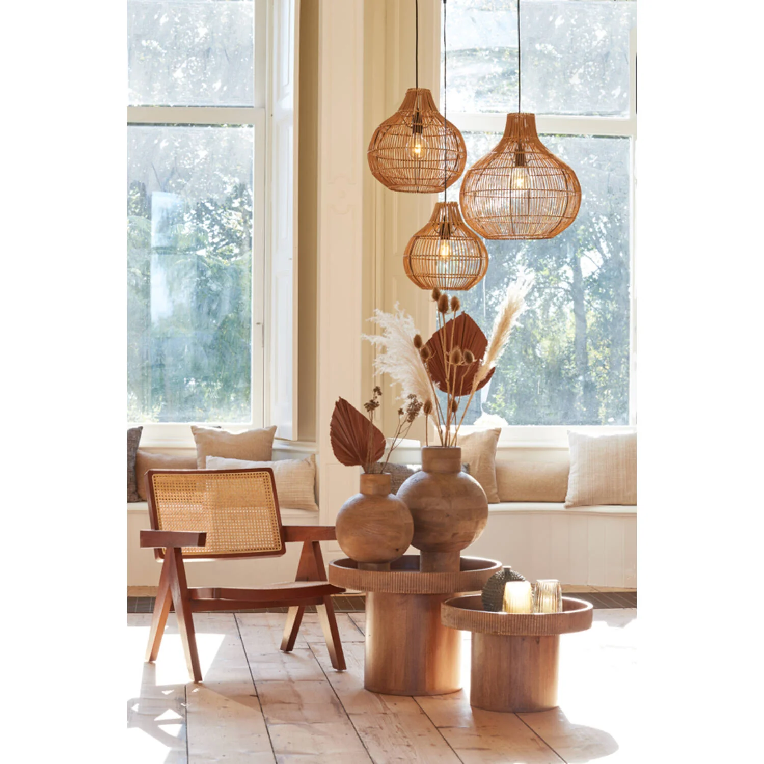 Light & Living Pacino Rattan Hanging Lamp – Large - Image 8