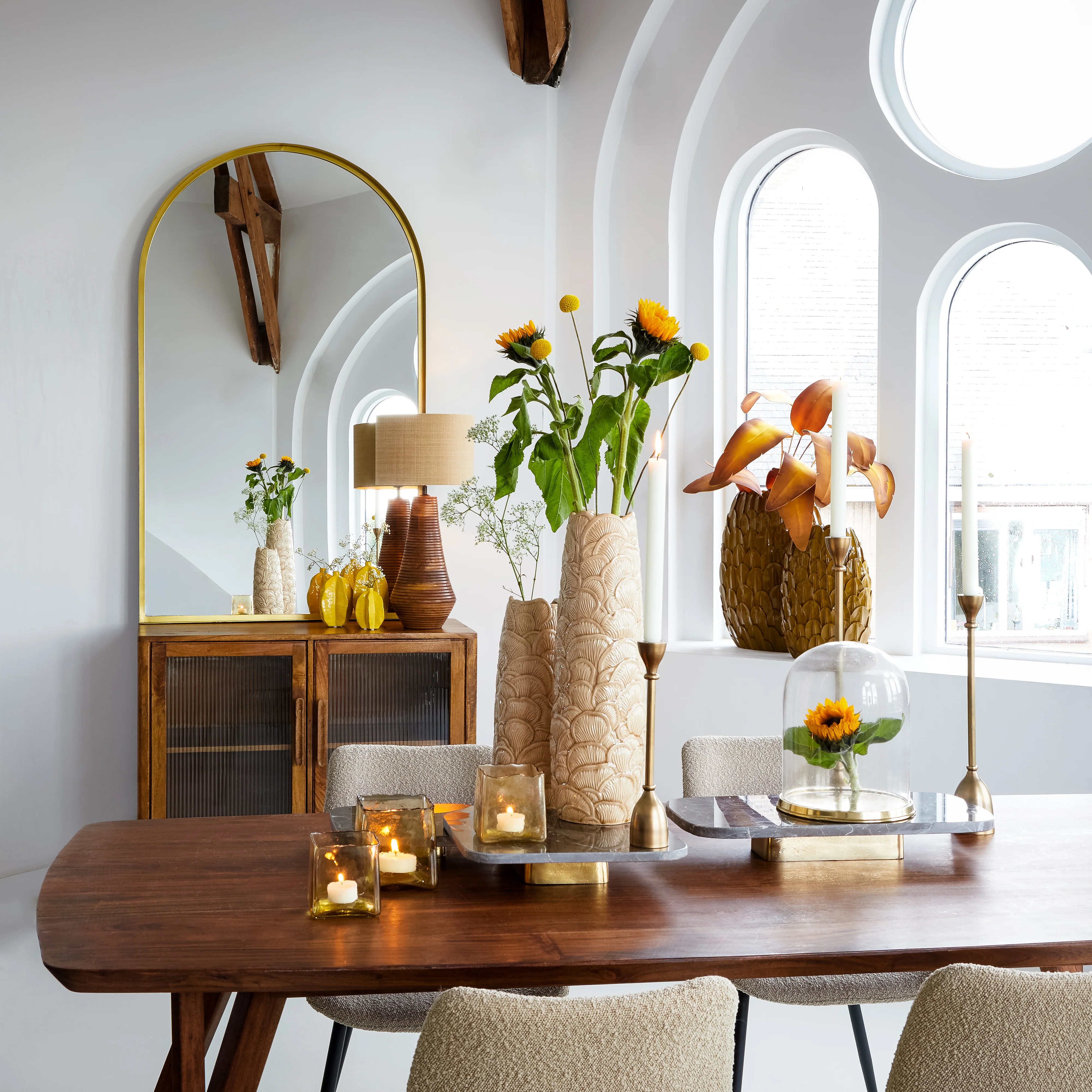 Light & Living Quenza Dining Table in Brown Acacia Wood – 220cm - Image 7