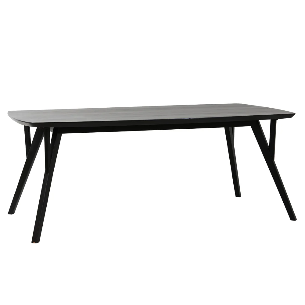 Light & Living Quenza Dining Table in Matt Black Acacia Wood – 220cm - Image 2