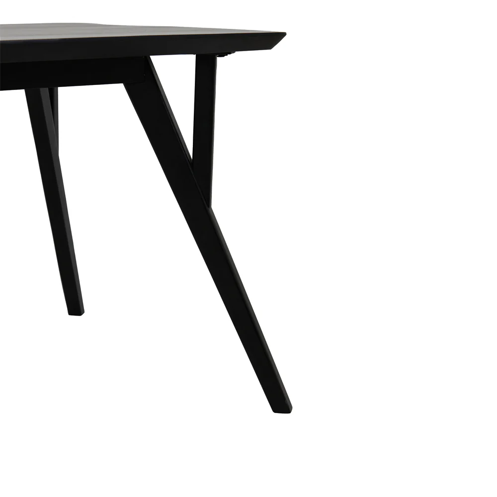 Light & Living Quenza Dining Table in Matt Black Acacia Wood – 220cm - Image 5