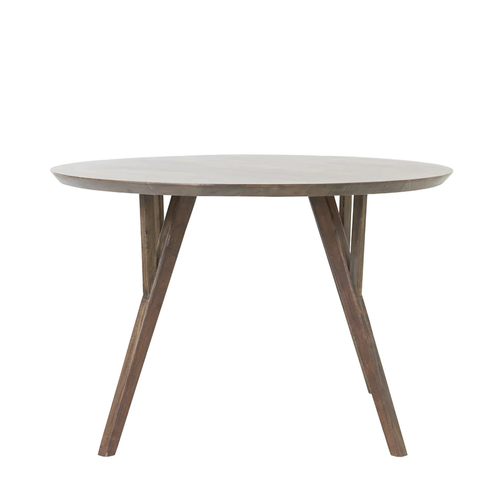 Light & Living Quenza Round Dining Table in Brown Acacia Wood – Small - Image 2