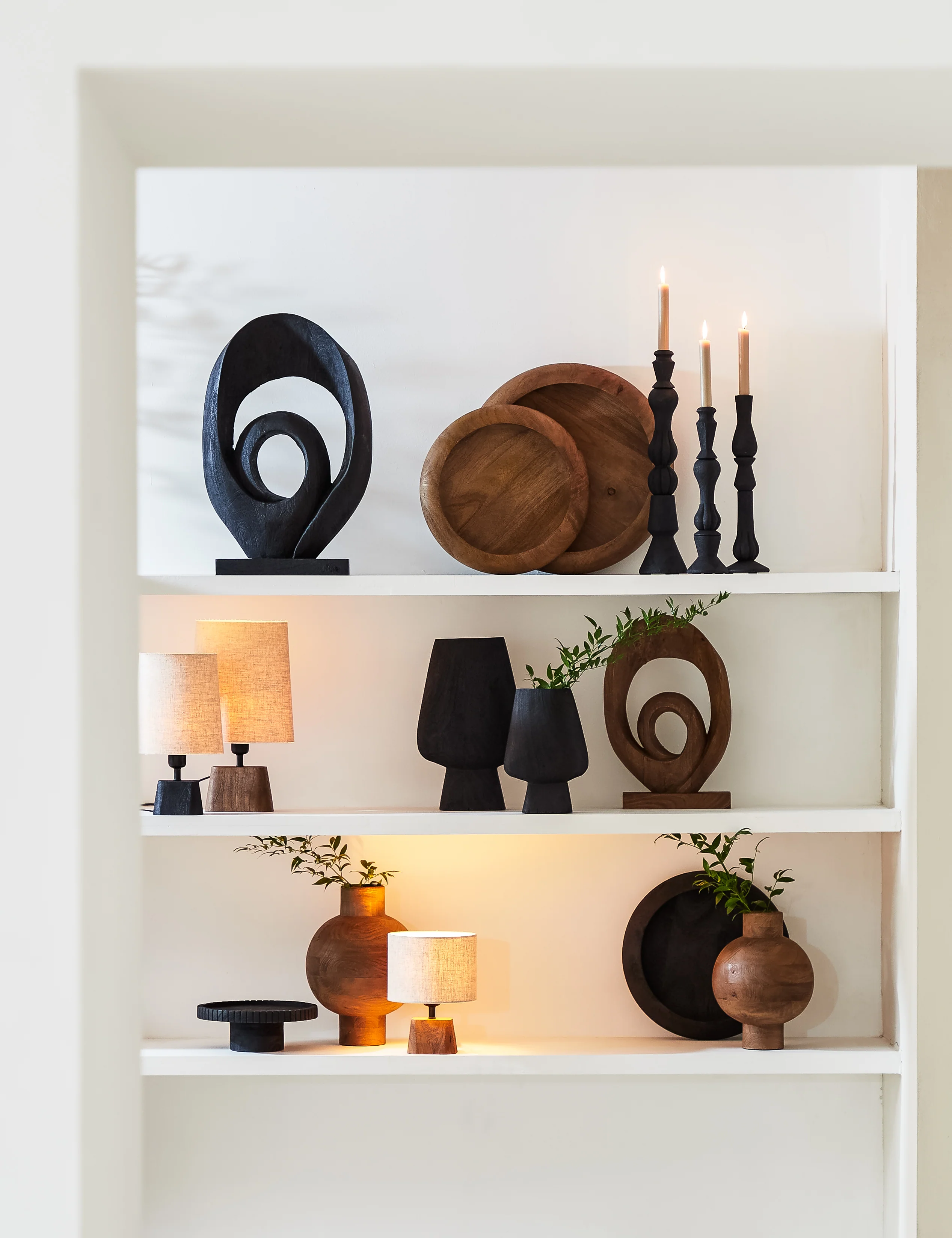 Light & Living Randa Sculpture in Matt Black Wood – Excess Stock - Image 5