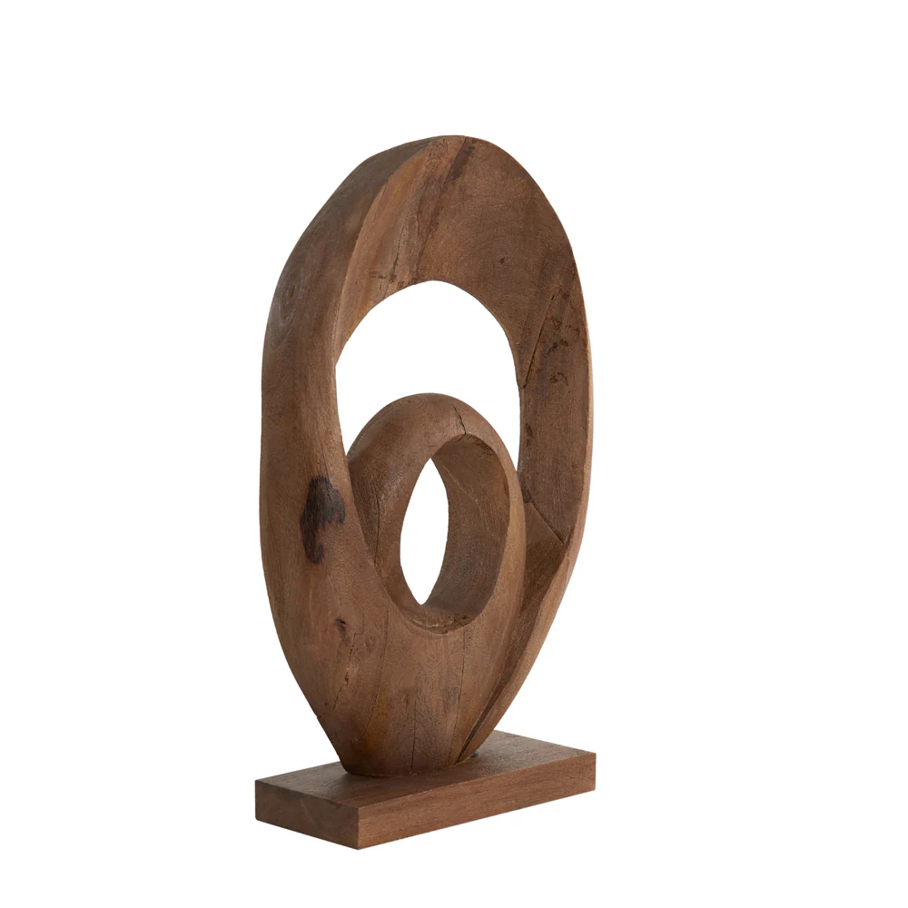 Light & Living Randa Sculpture in Matt Brown Wood - Image 2