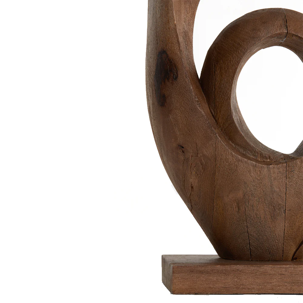 Light & Living Randa Sculpture in Matt Brown Wood - Image 4