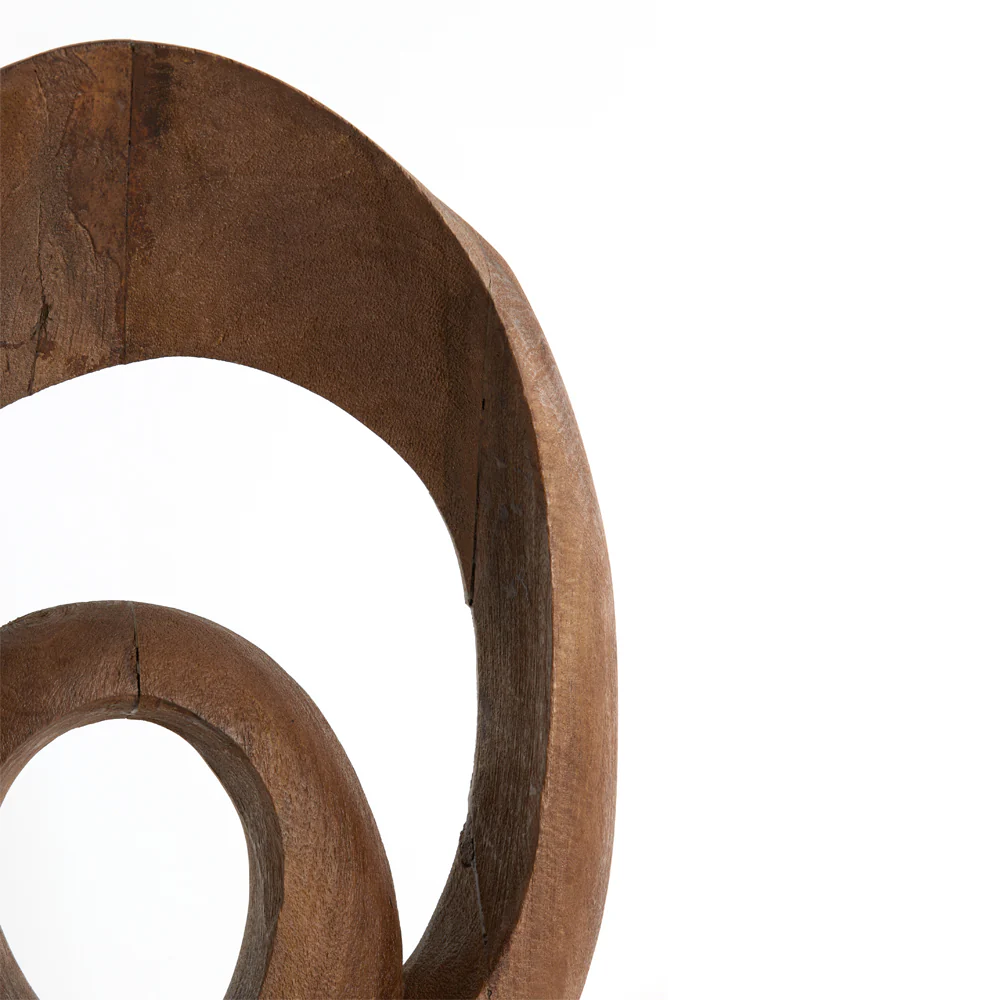 Light & Living Randa Sculpture in Matt Brown Wood - Image 5