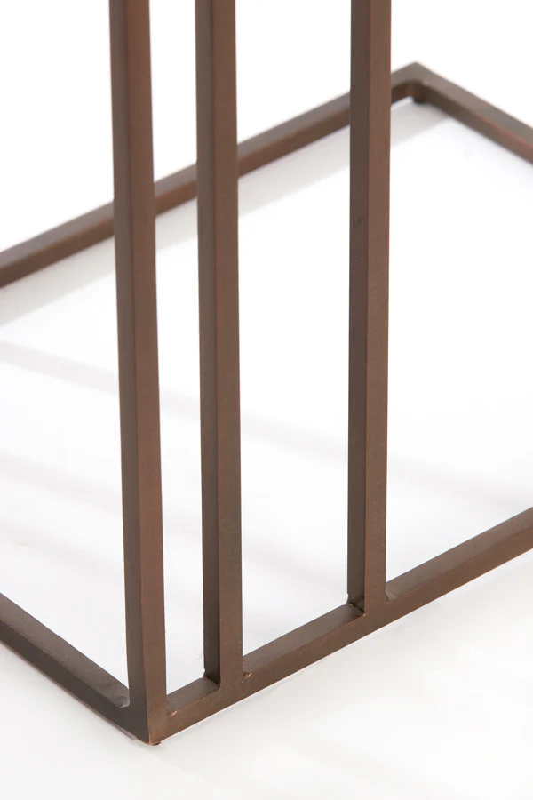 Light & Living Roshan Side Table in Travertine and Dark Brown Finish - Image 6