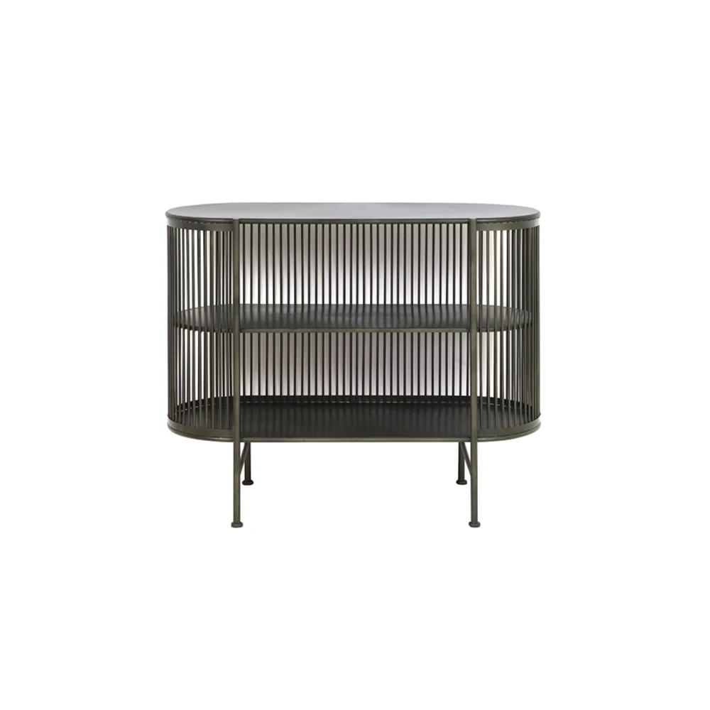 Light & Living Yinthe Open Cabinet in Black Metal