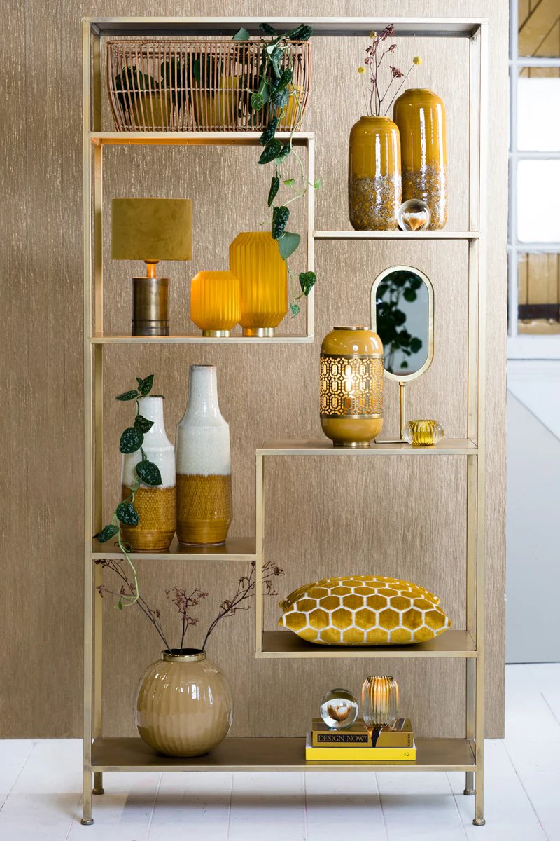 Light & Living Yvana Open Cabinet in Antique Gold - Image 8