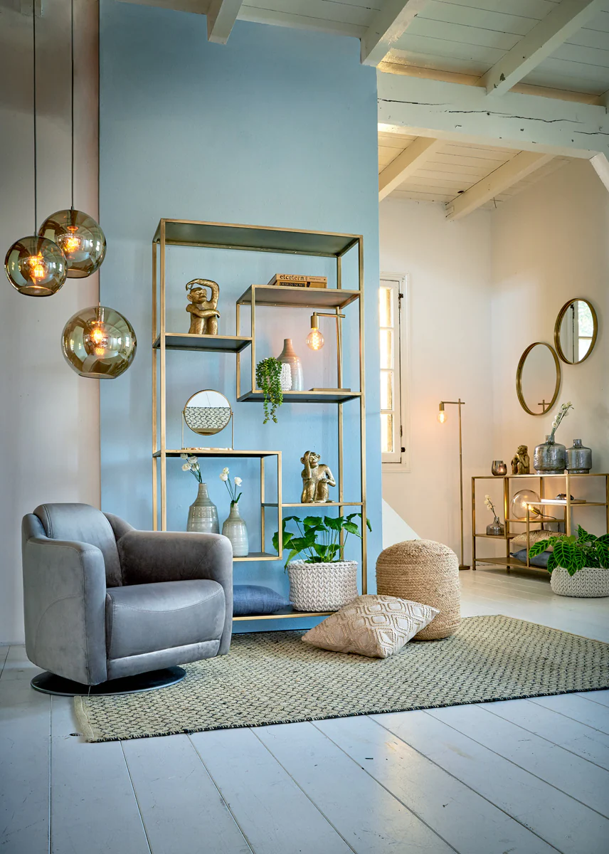 Light & Living Yvana Open Cabinet in Antique Gold - Image 9