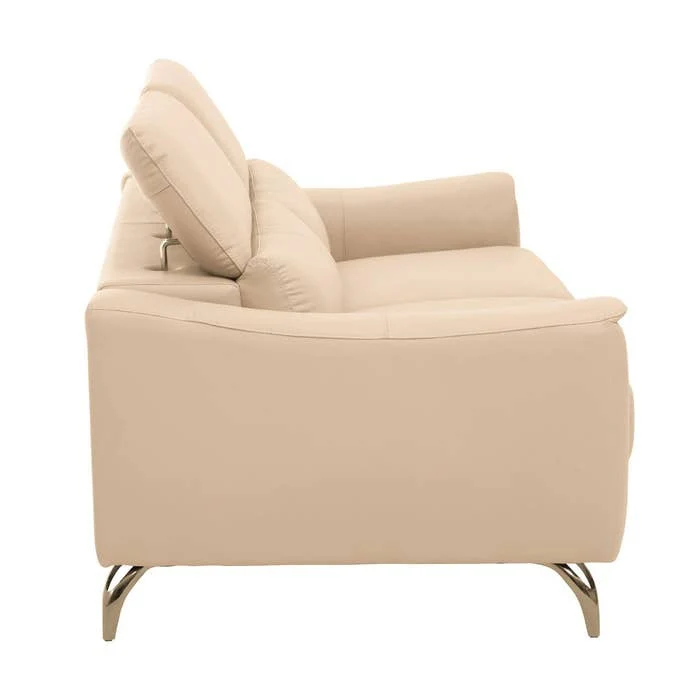 Lincoln 3-Seater Sofa – Beige Leather - Image 4
