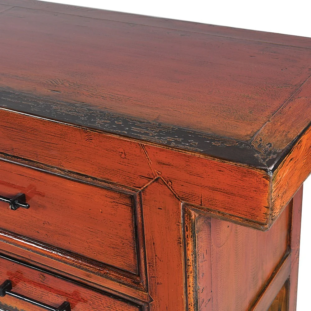 Lingbao Cabinet with Burnt Orange Finish - Image 3