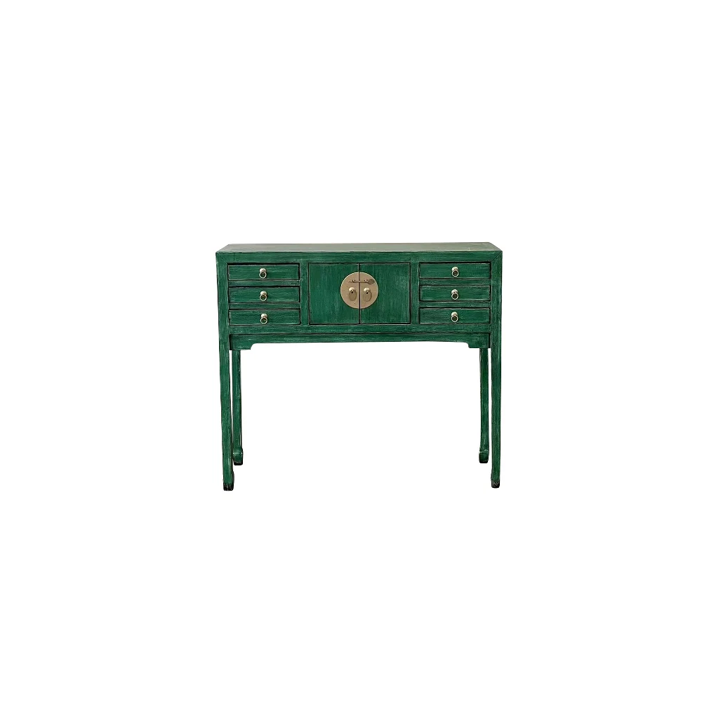 Lingbao Console Table – Vintage Green