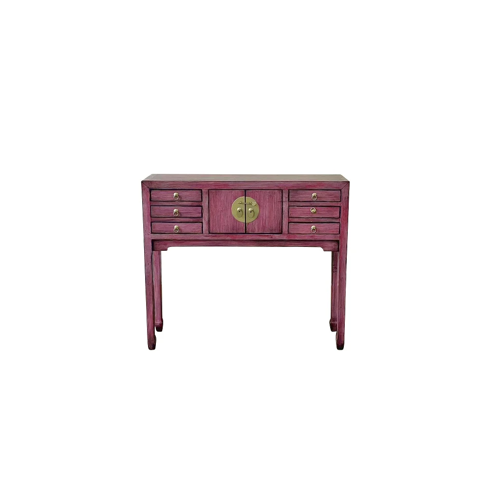 Lingbao Console Table – Vintage Pink