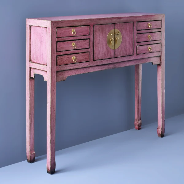 Lingbao Console Table – Vintage Pink - Image 3