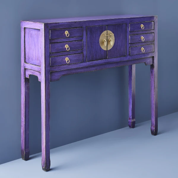 Lingbao Console Table – Vintage Purple - Image 5