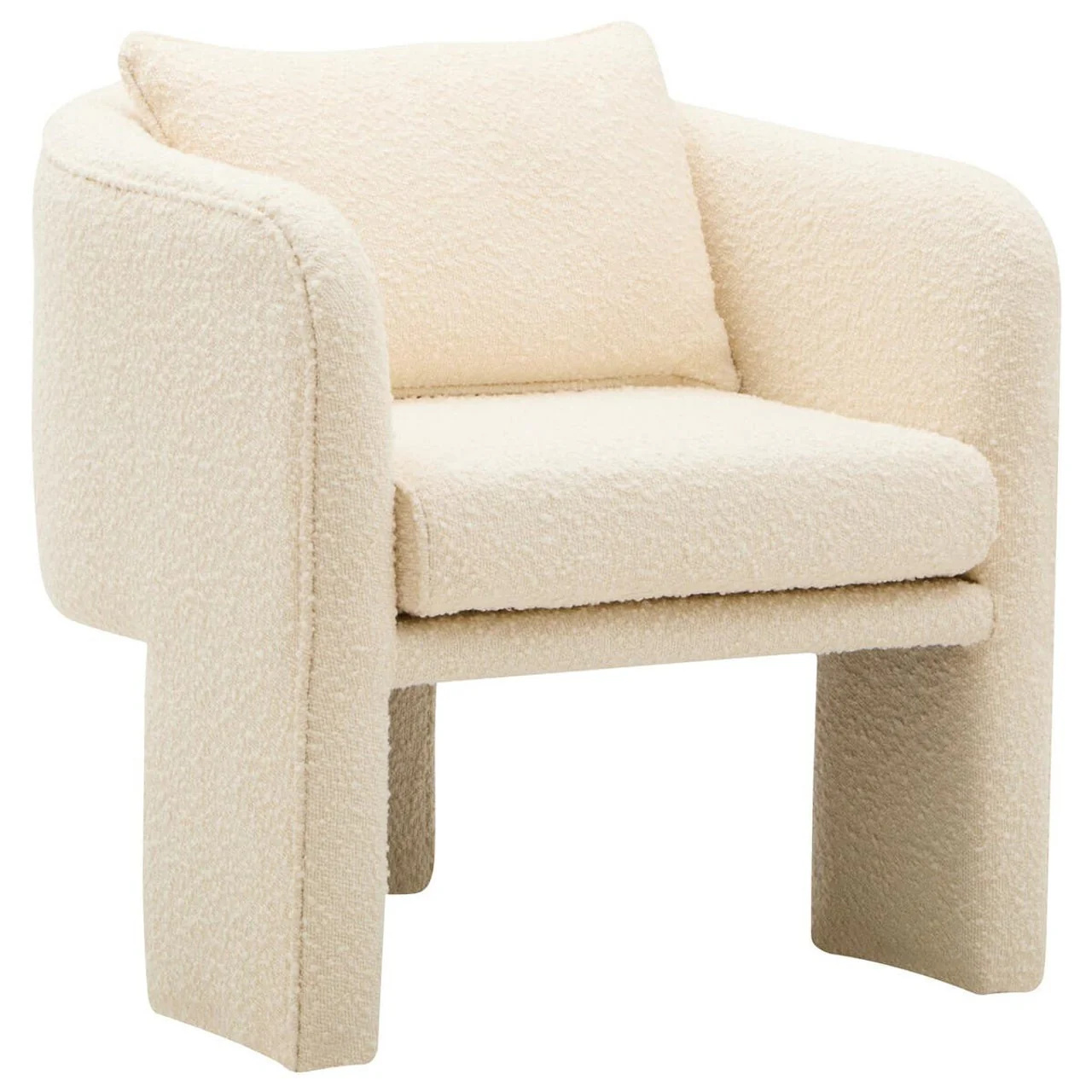 Lira Curved Armchair – Ivory Boucle - Image 2