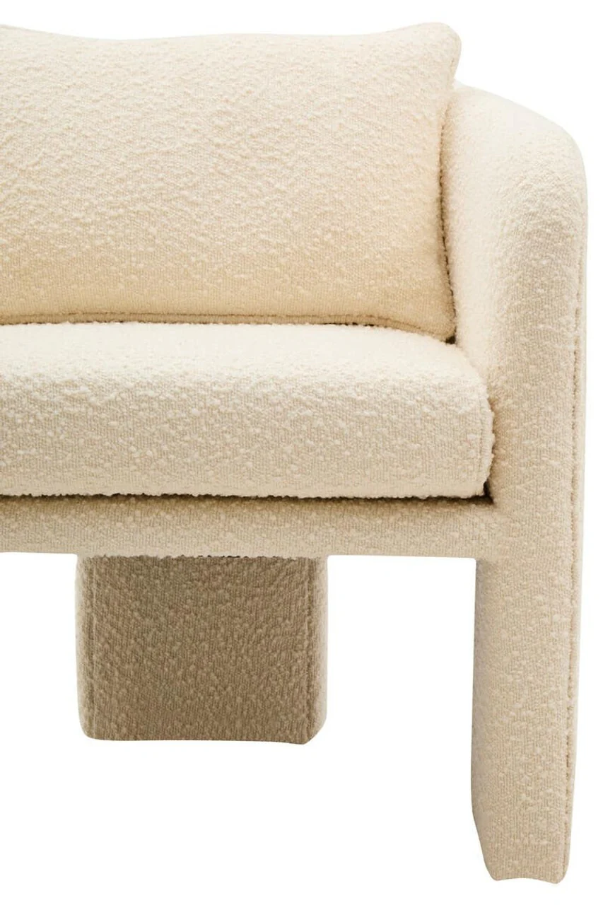 Lira Curved Armchair – Ivory Boucle - Image 4