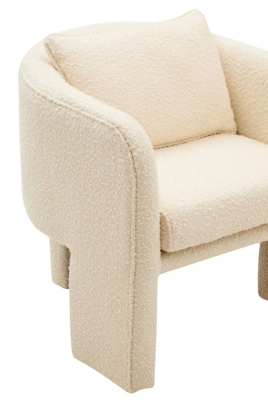 Lira Curved Armchair – Ivory Boucle - Image 5