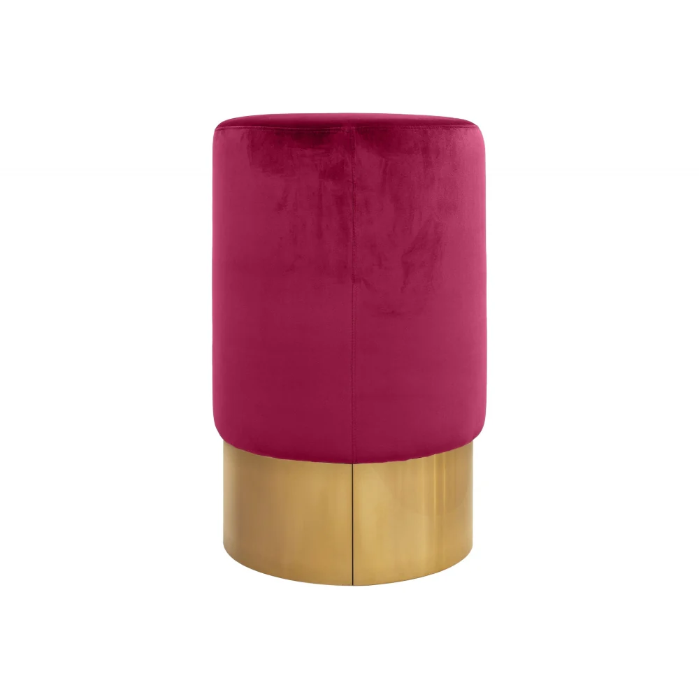 Lissia Bar Stool in Gold Metal and Raspberry Velvet - Image 2