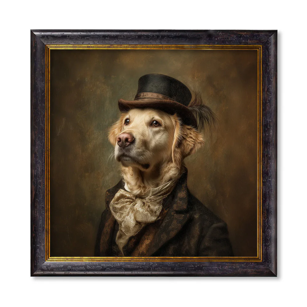 Lord Goldpaw - Gentleman Golden Labrador – Oxford Square Frame - Image 2