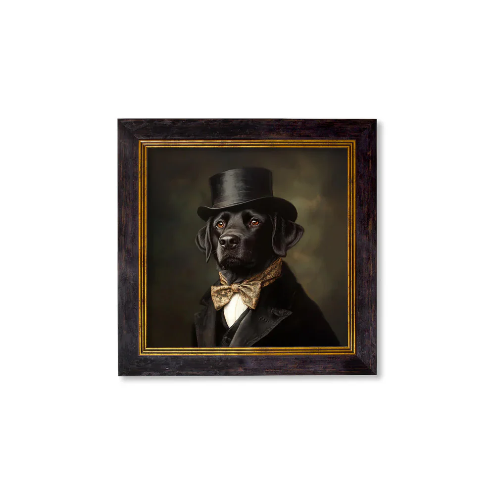 Lord Wagsalot - Gentleman Black Labrador – Oxford Square Frame