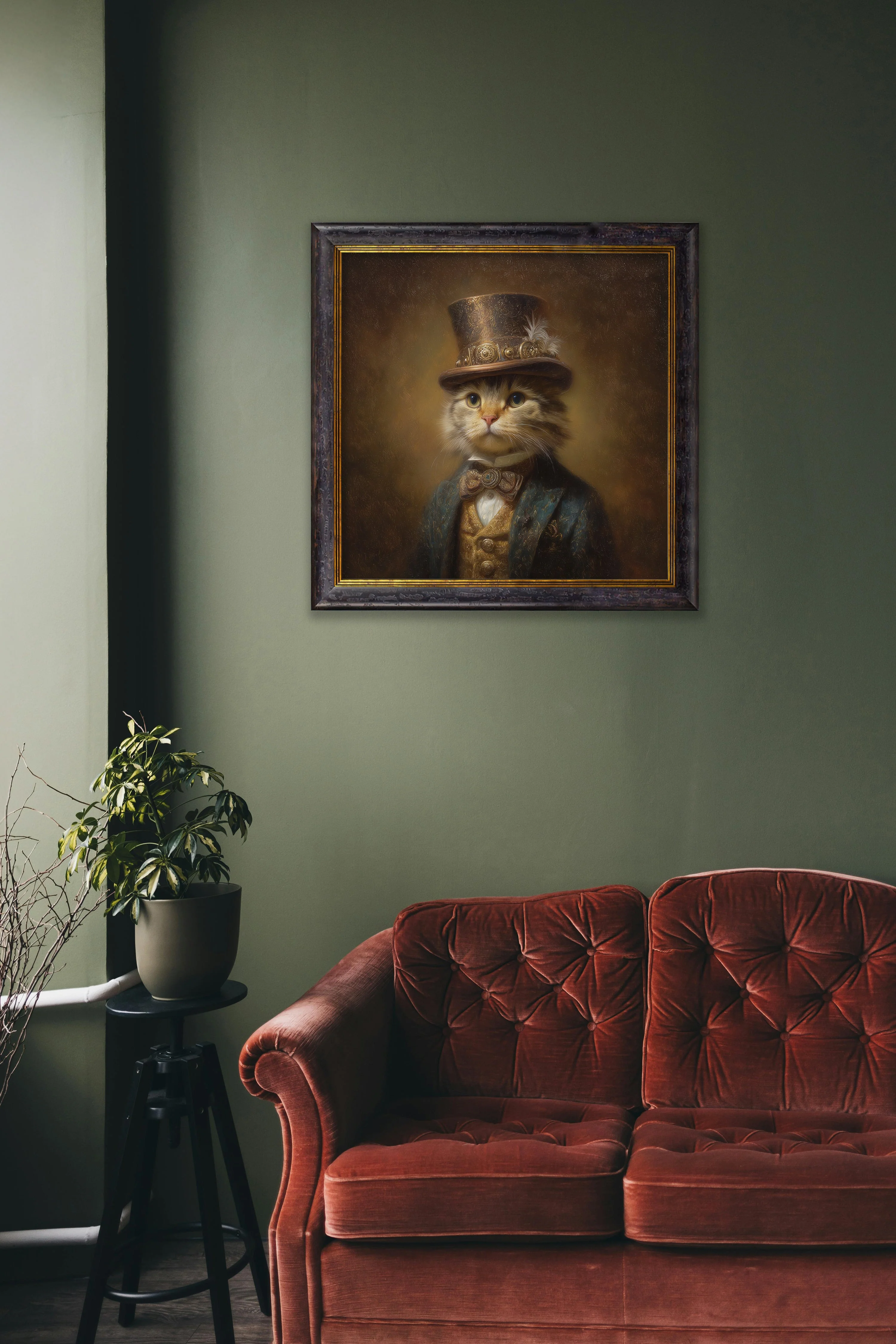 Lord Whiskerby – Gentleman Tabby Cat – Oxford Square Frame - Image 3