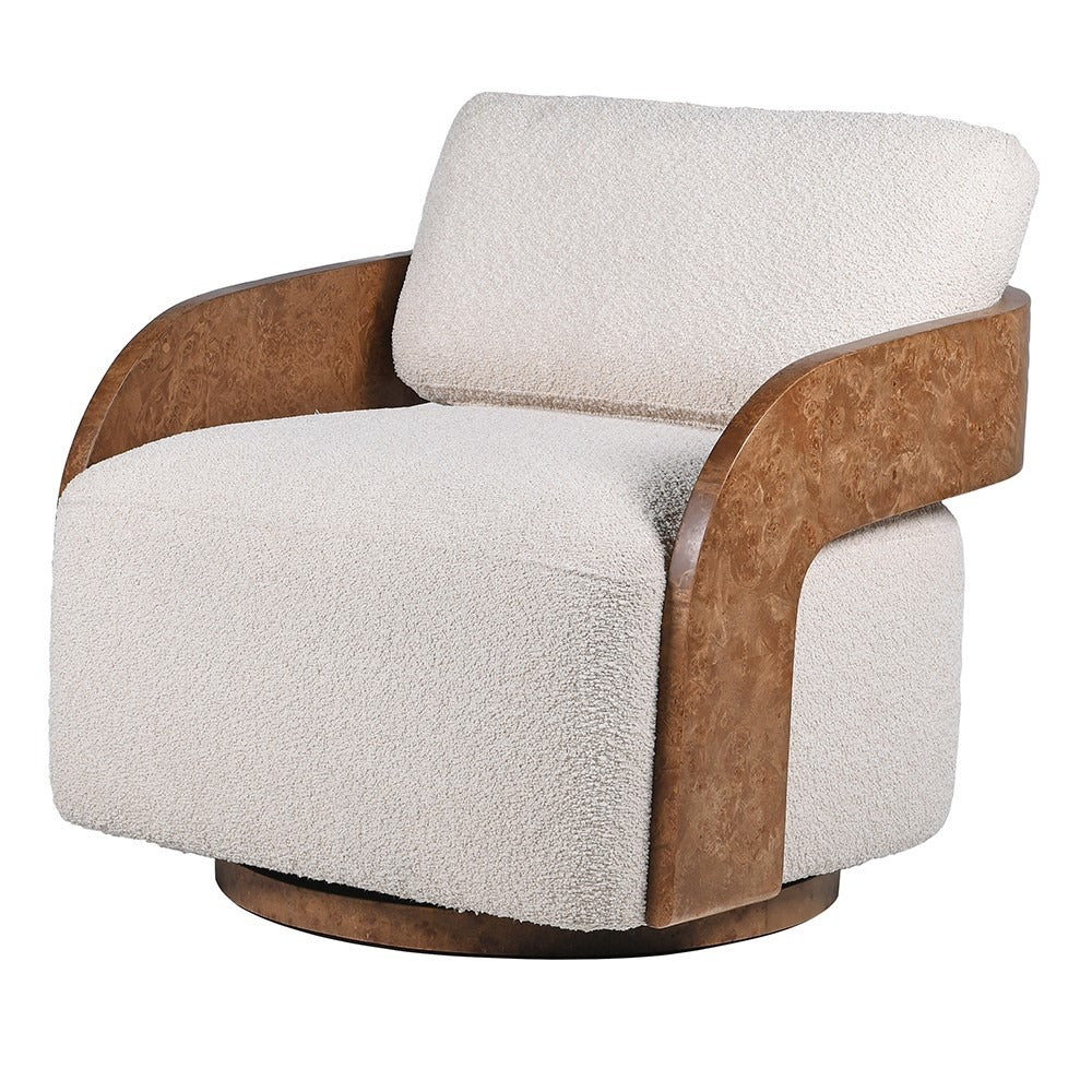 Loretta Swivel Chair – Cream Boucle - Image 2