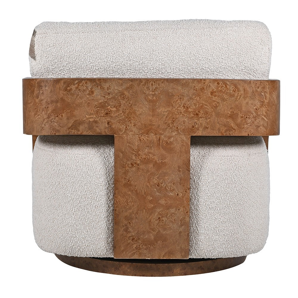 Loretta Swivel Chair – Cream Boucle - Image 4