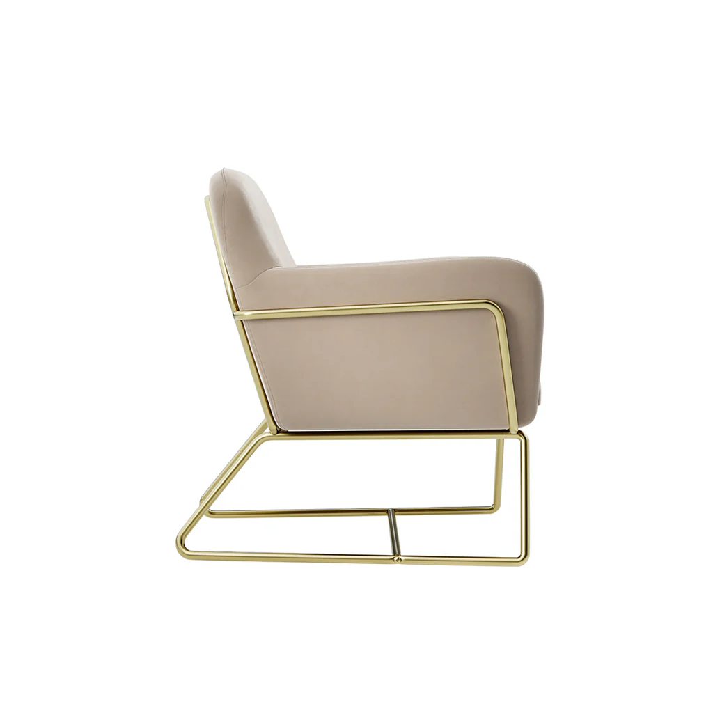 LPD Home Charles Armchair – Beige & Gold - Image 3