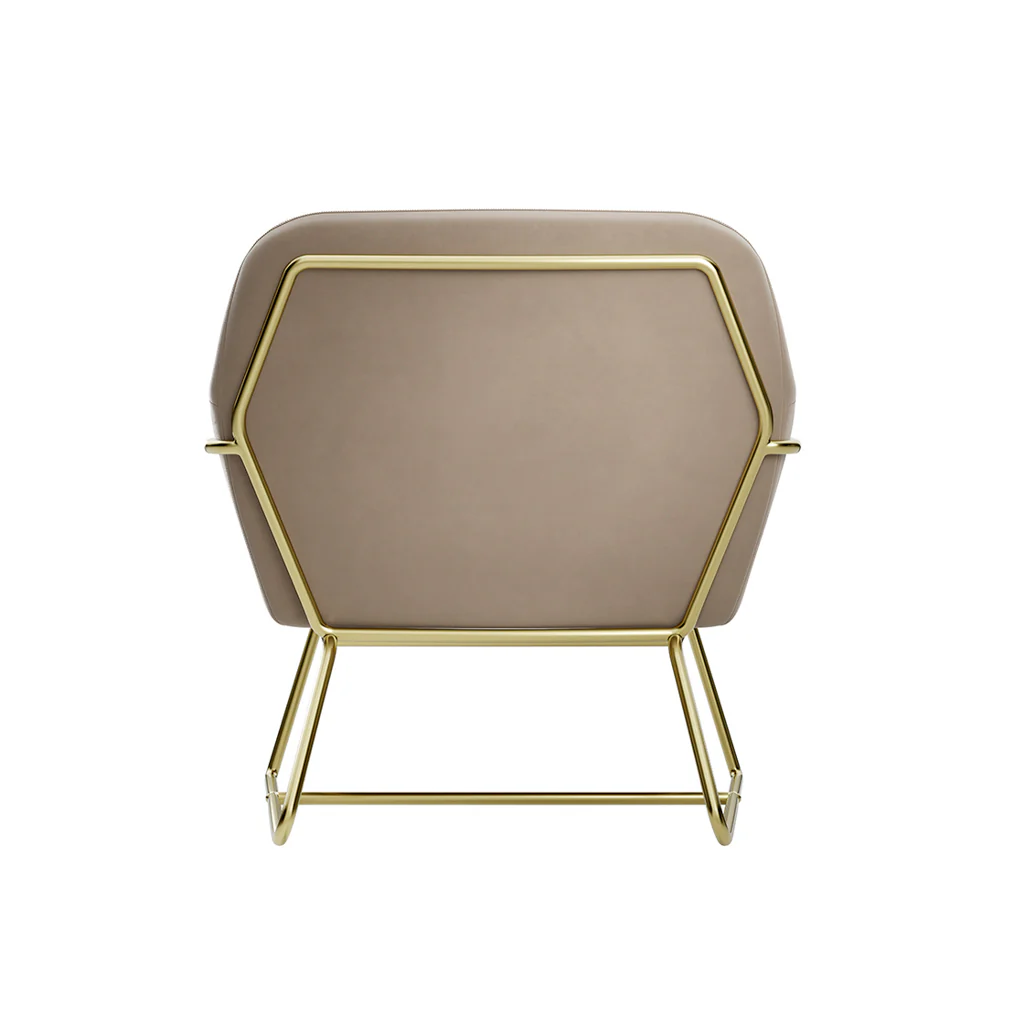 LPD Home Charles Armchair – Beige & Gold - Image 4