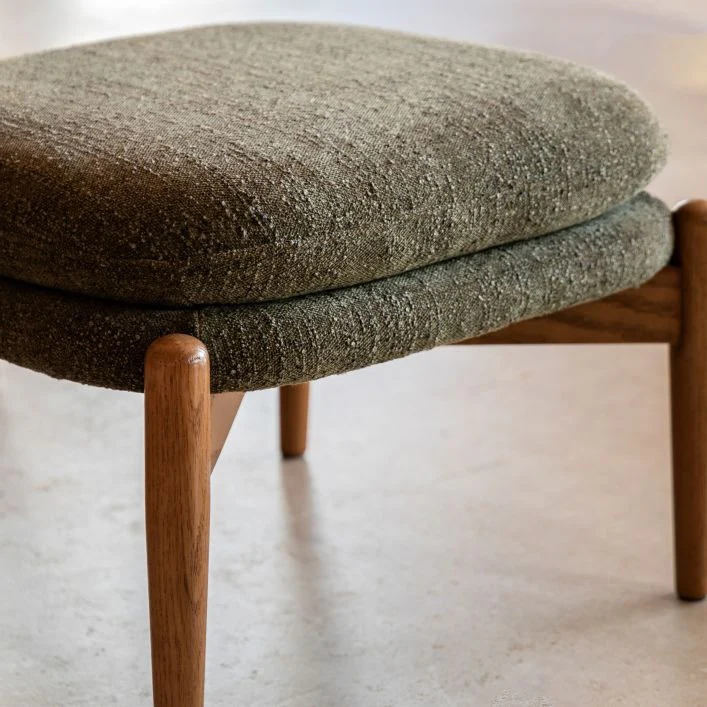 Luella Footstool – Green Boucle - Image 7