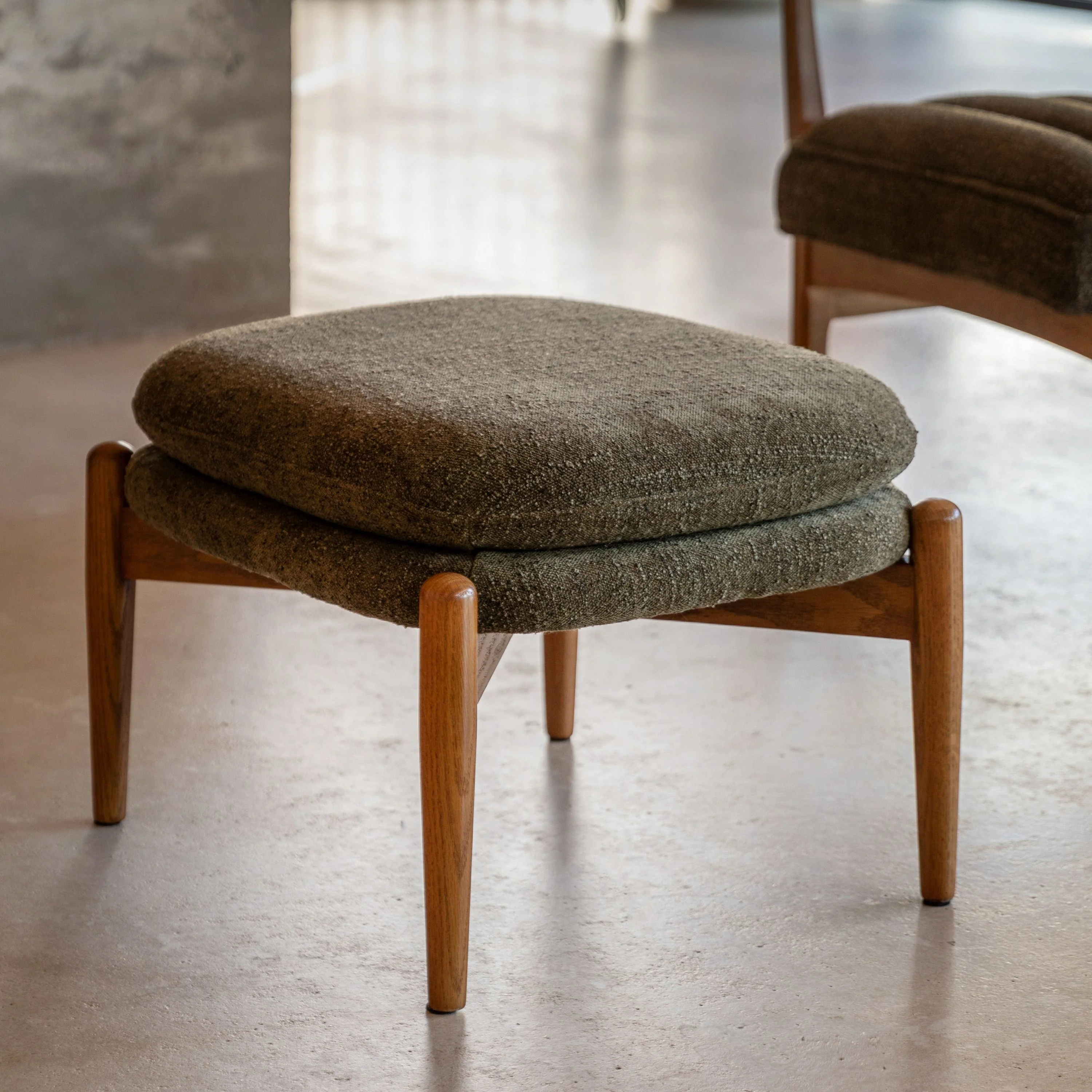 Luella Footstool – Green Boucle - Image 8