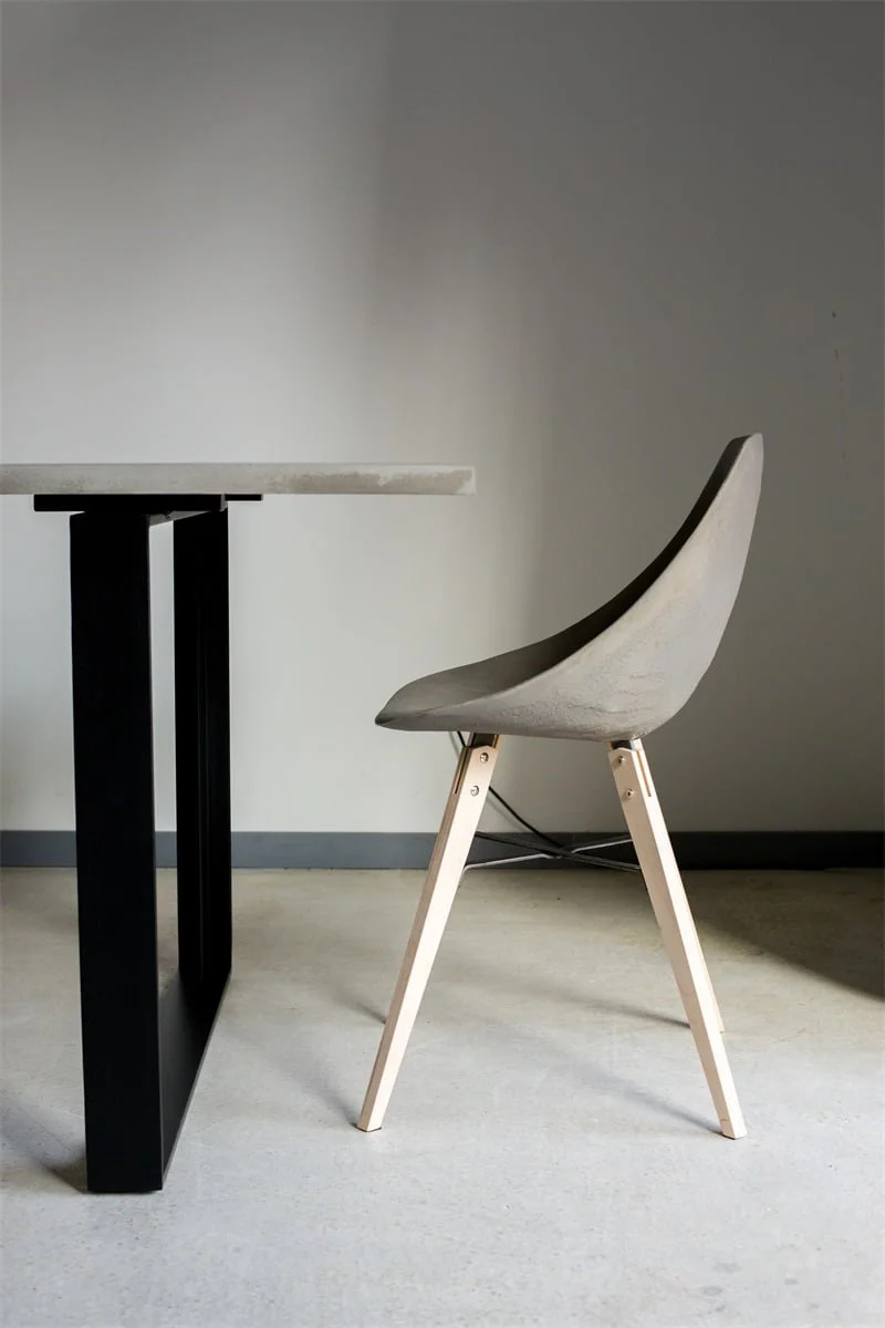 Lyon Beton Hauteville Chair with Concrete Seat and Birch Plywood Legs - Image 2