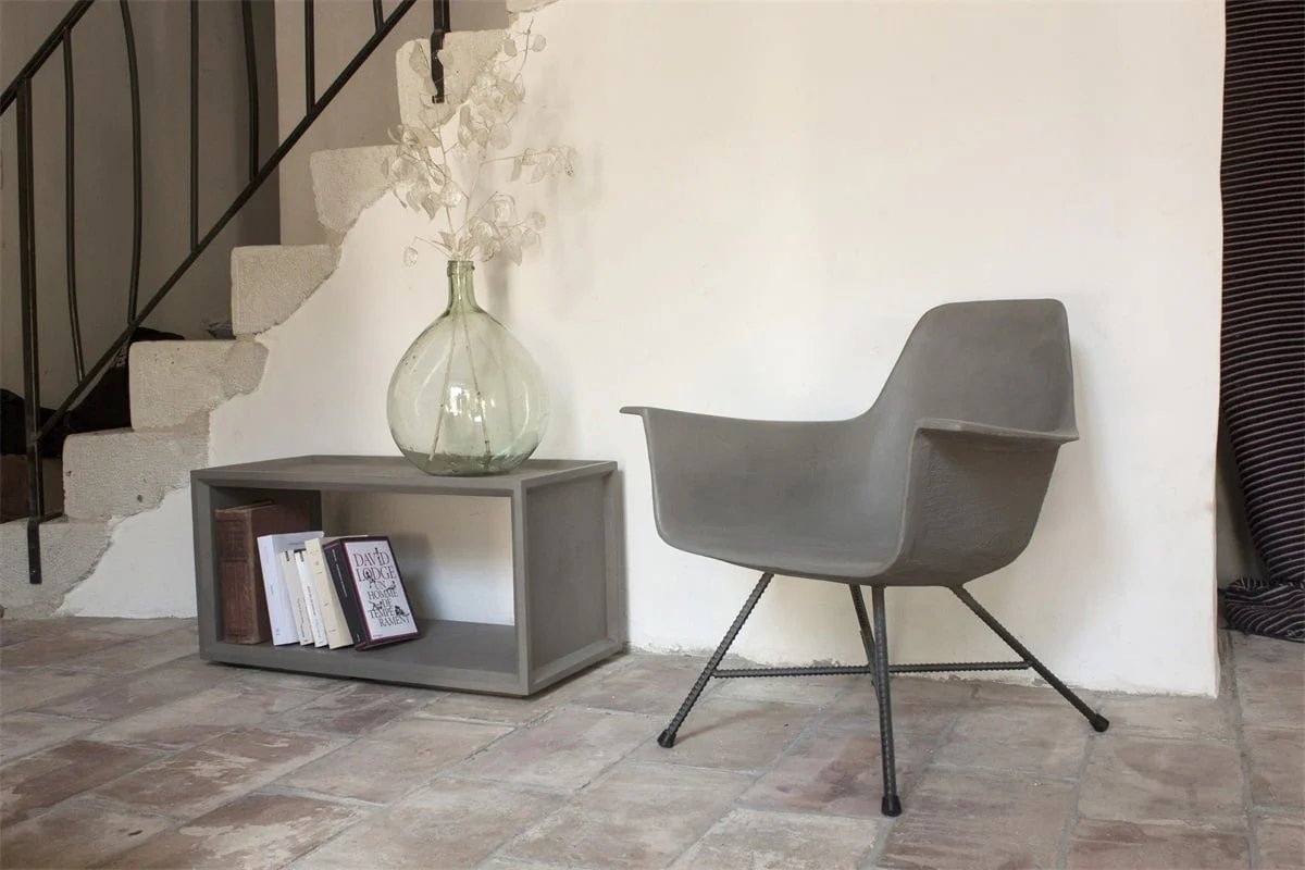 Lyon Beton Hauteville Low Armchair with Concrete Seat - Image 3