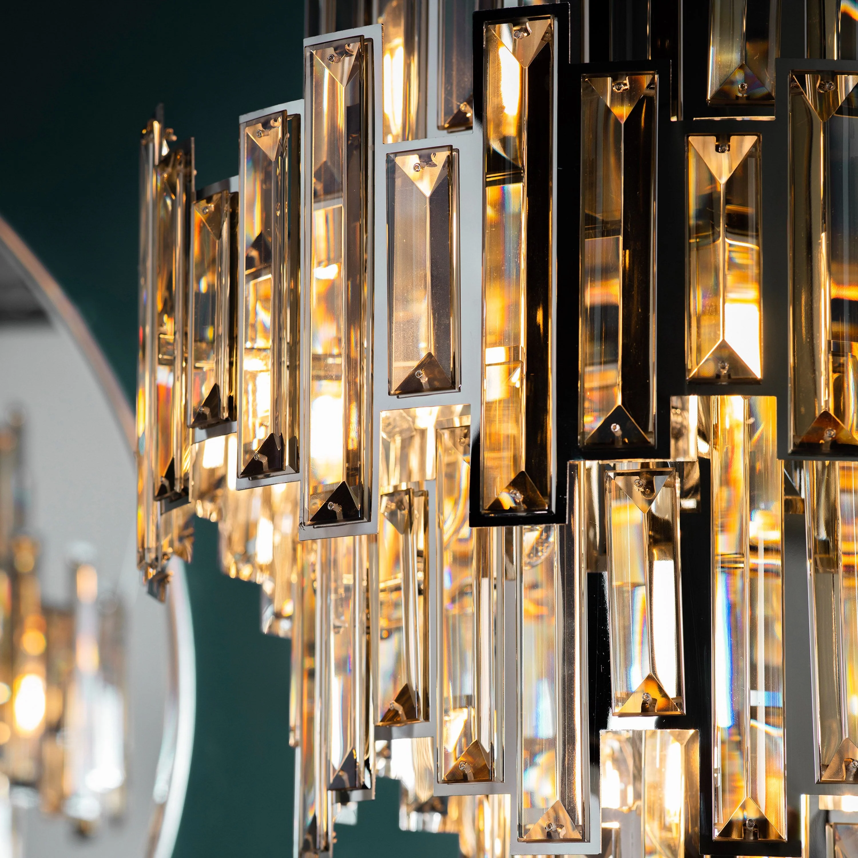 Lyra Chandelier in Champagne and Chrome – 12 Lights - Image 4