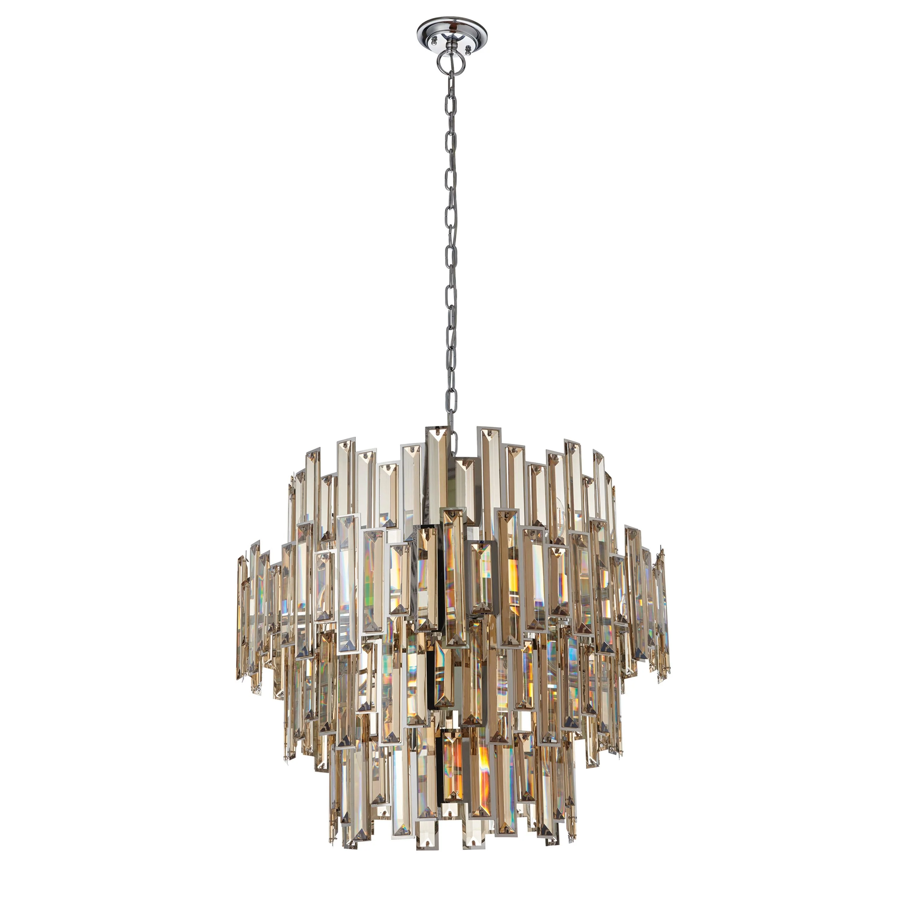 Lyra Chandelier in Champagne and Chrome – 15 Lights - Image 2